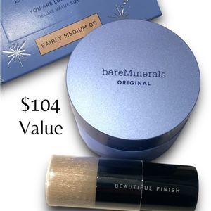 BareMinerals Original Loose Mineral Foundation Deluxe Size 18g & Brush C…